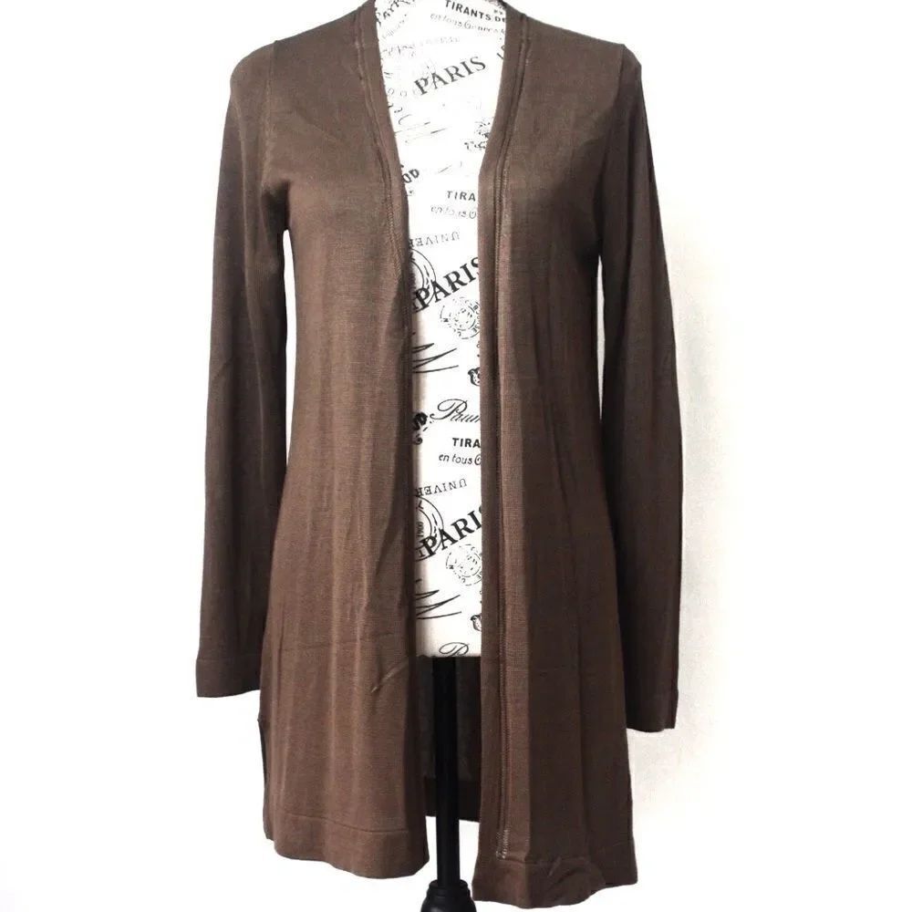 NWT Joan Vass | New York Dark Olive Cardigan in S